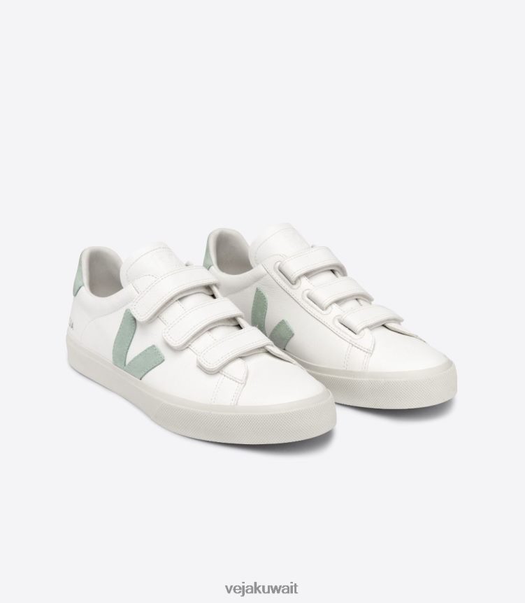 Veja أحذية رجالريسيفي ماتشا جلد أبيض خالٍ من الكروم 24J26Z109