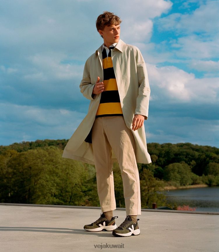 Veja أحذية رجالفنتوري بي-مش بيير زيتون أسود 24J26Z182