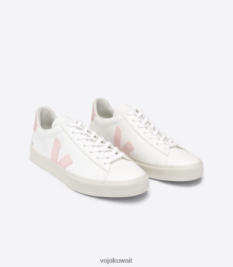 Veja أحذية نحيفجلد كامبو خالي من الكروم باللون الأبيض 24J26Z226
