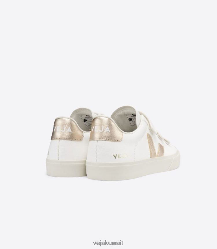 Veja أحذية نحيفريسيفي كرومفري جلد أبيض بلاتيني 24J26Z246