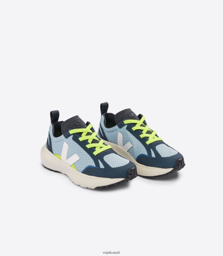 Veja أحذية أطفالكناري أربطة مطاطية الفيوميش فولاذية بيضاء 24J26Z376