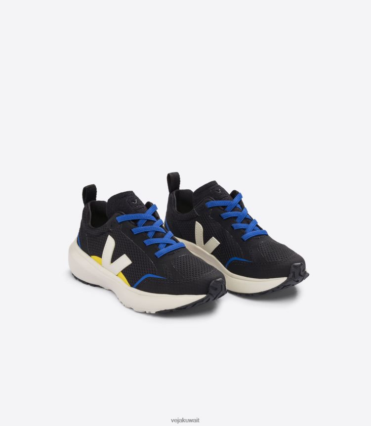 Veja أحذية أطفالكناري أربطة مرنة الفيوميش بيير أسود 24J26Z380