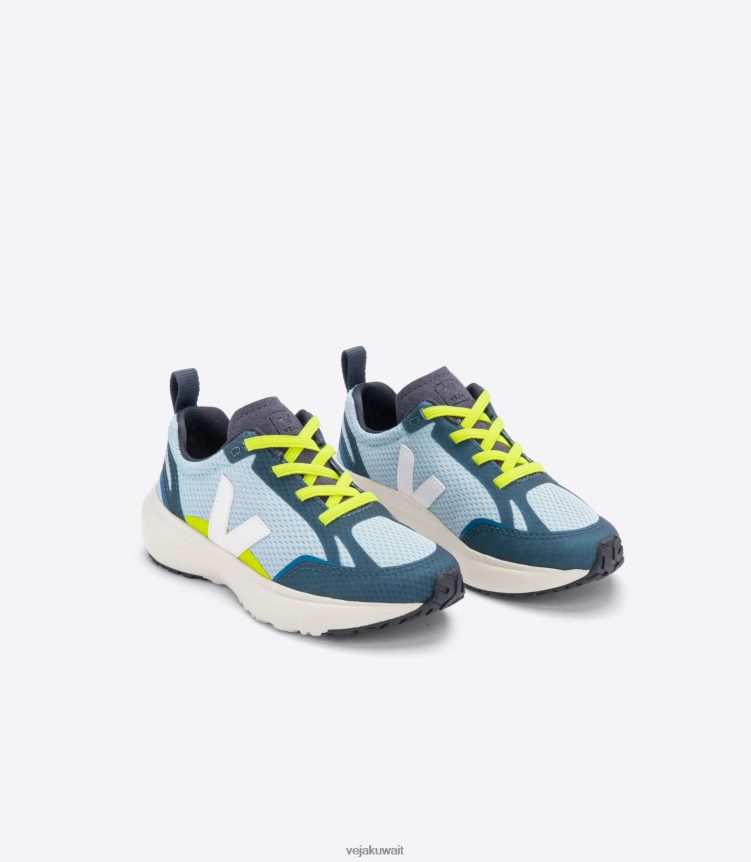 Veja أحذية أطفالكناري أربطة مطاطية الفيوميش فولاذية بيضاء 24J26Z383