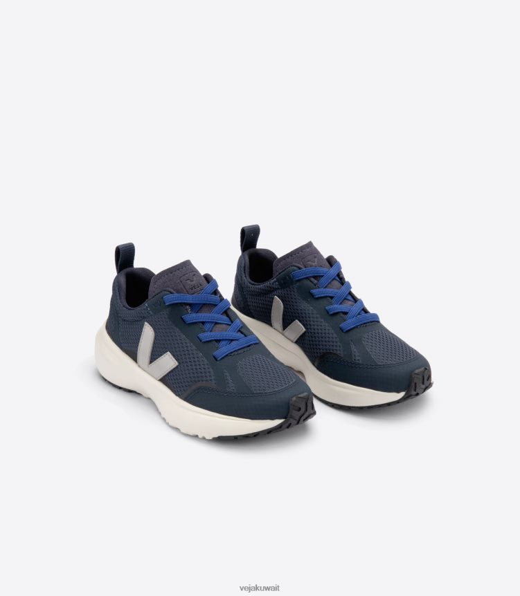 Veja أحذية أطفالأربطة كناري مرنة من الفيوميش نوتيكو أكسفورد رمادي 24J26Z384