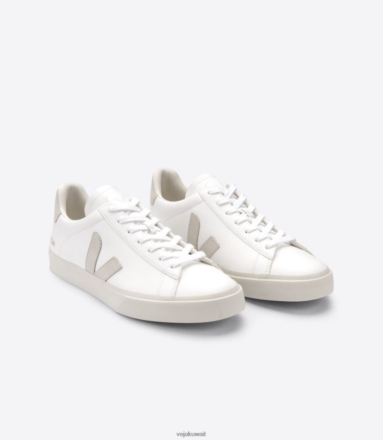 Veja أحذية رجالجلد كامبو خالي من الكروم باللون الأبيض الطبيعي 24J26Z8