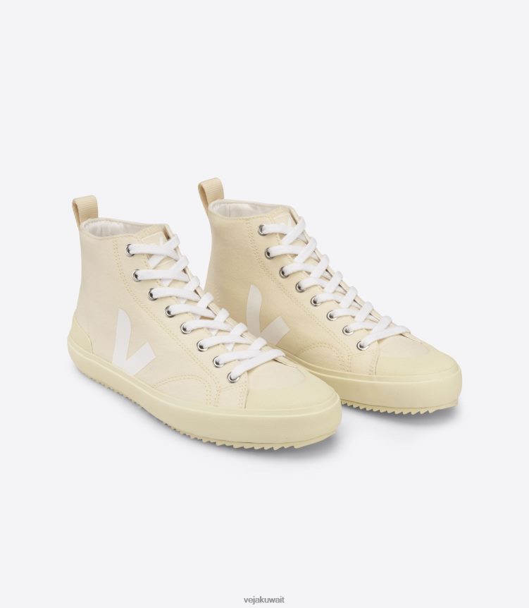 Veja أحذية رجالنوفا HT قماش زبدة بيضاء نعل زبدة 24J26Z162