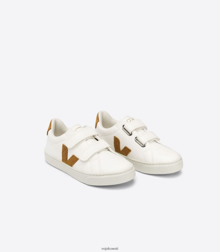 Veja أحذية أطفالجلد الجمل الأبيض الخالي من الكروم من إسبلار 24J26Z328