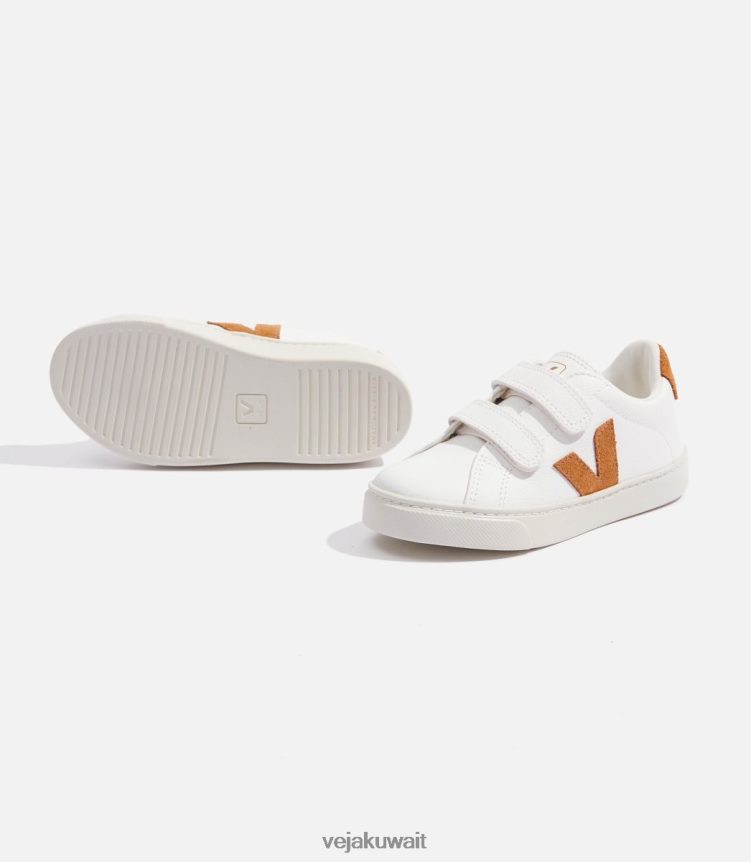 Veja أحذية أطفالجلد الجمل الأبيض الخالي من الكروم من إسبلار 24J26Z328
