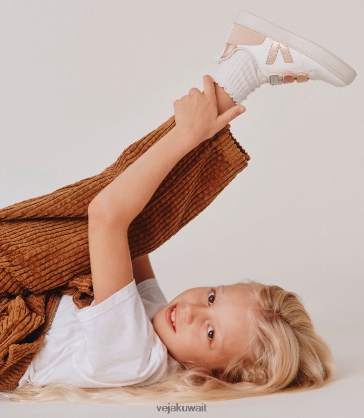 Veja أحذية أطفالv-10 جلد خالي من الكروم، متعدد الألوان، أبيض لامع 24J26Z355