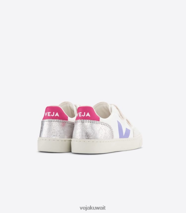 Veja أحذية أطفالv-12 جلد خالي من الكروم متعدد الألوان فضي 24J26Z307
