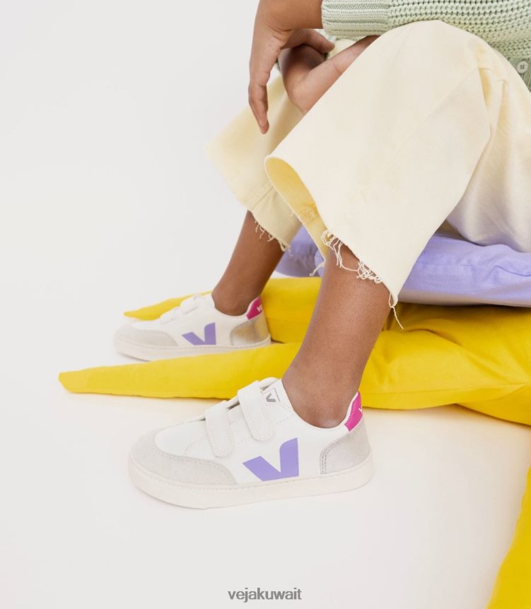 Veja أحذية أطفالv-12 جلد خالي من الكروم متعدد الألوان فضي 24J26Z307